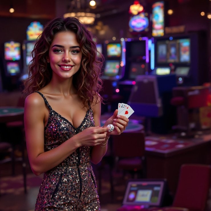 Dealer live Mega Wheel berkomunikasi dengan pemain dalam studio multi-kamera
